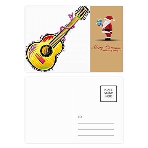 Cartes postales de Noël guitare mexicaine pour décorer vos cadeaux et envoyer vos vœux