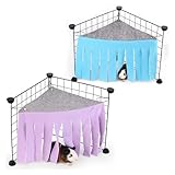 Sarini 2 Stück Hamsterzelt-Hängematte,Kleintierversteck,Haustierversteck,Eckunterstand,versteckte Hängematte Haustierversteck,Käfigzubehör für Hamster,Chinchillas,Igel,Kaninchen (lila + blau)