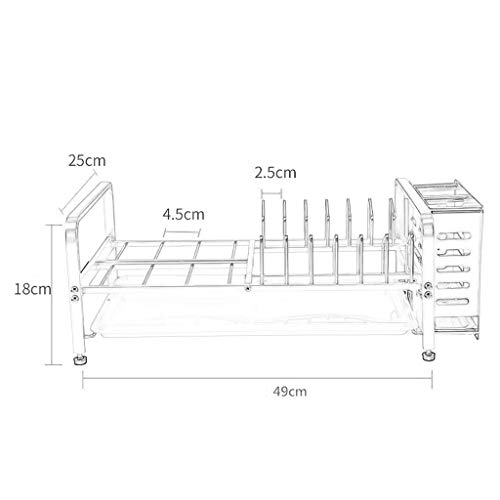 Waj Space Alumieinschichtige Abflussstichtrack Schwarz Küche Aufbewahrungsregal 49 * 25 * 18 Cm. - Image 3