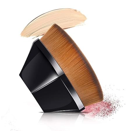 EXIFYLL Foundation Makeup Brush Flat Top Kabuki Hexagon Face Blush Liquid Powder Foundation Brush for Blending Liquid, Cream or Flawless Powder Cosmetics with Bonus Protective Case 1