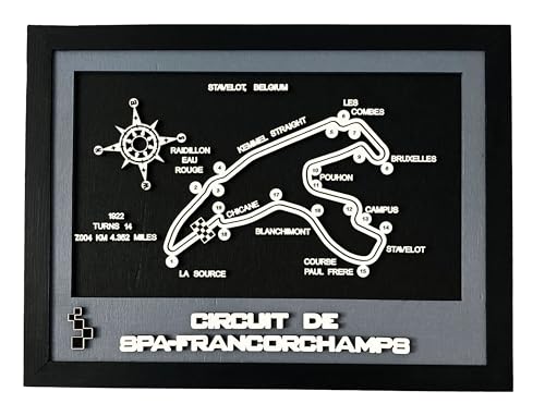 Wooden Formula 1 Race Tracks, Handmade Gift, All F1 Circuits Premium Home Decor, Birthday Gift (Spa-francorchamps)