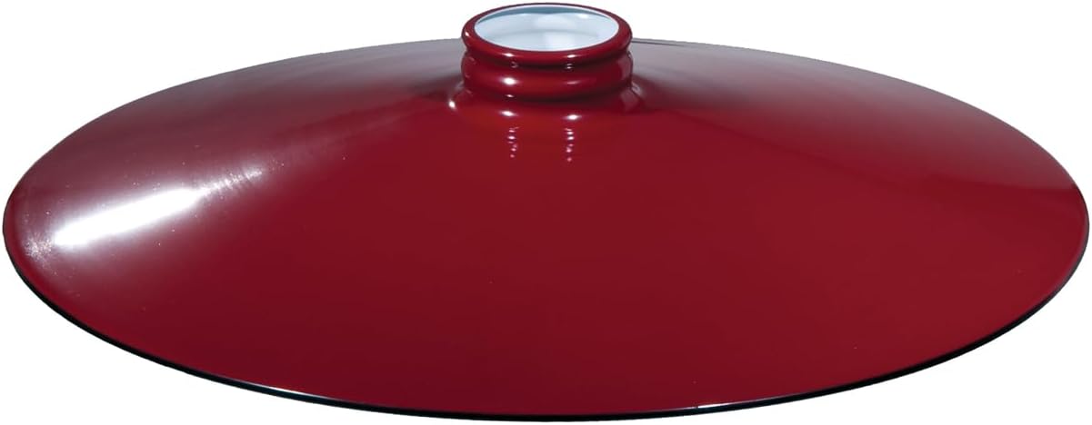 B&P Lamp® Red, Industrial Style Flat Metal Lamp Shade, 14" Diameter