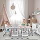 Clevich Kindertisch mit 6 Stühlen,Kinder Tisch Stuhl Set für Kindergarten und Kinderzimmer,Kindertischgruppe Höhenverstellbar,Plastik Kindermöbel,Sitzgruppe für Jungen Mädchen,Grau