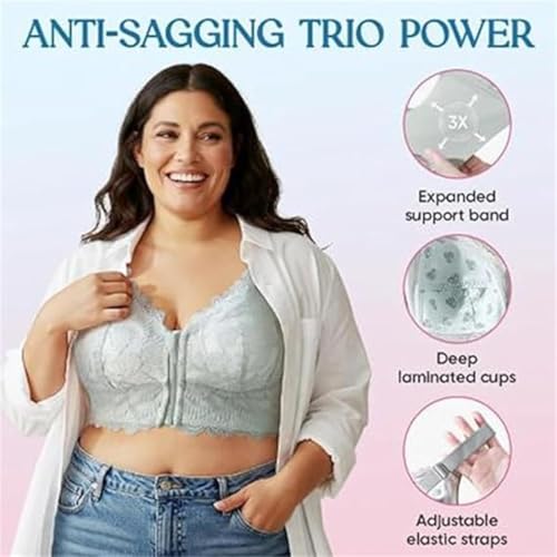 Ziplacy - Ultra Soft Front Zip Wireless Lifting Bra, Women's Zip Front Sports Bra Wireless4