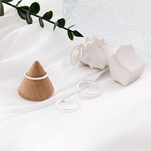 Rlmoon 925 Sterling Silver Ring For Women Men Silver Stackable Stacking Thumb Ring White Gold Plated Plain Wedding Band Engagement Ring Comfort Fit 2Mm Size 7 #TOP6