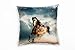 Paul Sinus Art Tiere, braun, grau, galoppierendes Pferd Deko Kissen 40x40cm für Couch Sofa Lounge Zierkissen - Dekoration zum Wohlfühlen
