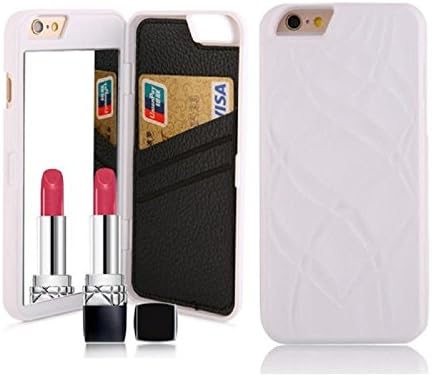 Luxury Card Slot Wallet Flip Stand Case Cover With Mirror For iPhone 8 plus 7 plus 6 plus Dollar One (White)