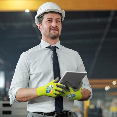 Image of KAYGO Safety Work Gloves, PU Coated, 2-Finger Touchscreen, KG11P | Breathable & Lightweight, Smooth Grip, 13-Gauge Seamless Knit, for Light Warehouse, Manufacturing, Gardening