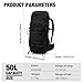 Mardingtop 50L Hiking Backpack,Survival Backpack,Backpacking Backpack with Rain Cover for Hiking,Backpacking,Rucking,Camping,Survival