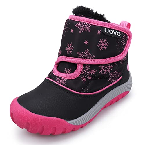 UOVO Kids Boys Winter Snow Boots Ankle Fur Lined Slip Resistant Outdoor Warm Shoes (Toddler/Little Kid)