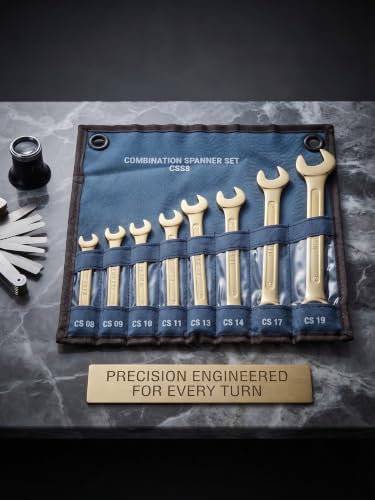 Image of Combination Spanner Set 8 Pieces | Carbon Steel Double Open & Ring Spanner Set | Chrome Plated Hand Tool for Automotive Repair, Industrial Maintenance, Mechanical Workshop & Home Use