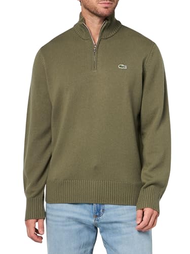 Lacoste Men's Zipped High Neck Carded Wool Sweater