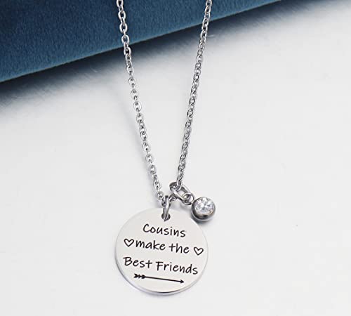 Cousins Birthstone Necklace Gift Cousins Make the Best Friend Engraved Pendant with Message Card Birthday Gift for Cousin Best Friend Sister3