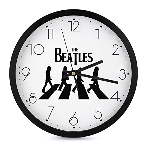掛け時計 ザ・ビートルズ 壁掛け時計 かけ時計 Wall Clock 置き時計 連続秒針 静音 大数字 見やすい 円形 電池式 非電波 フック付き インテリア おしゃれ 可愛い 部屋装飾 オフィス リビング 寝室 新築祝い プレゼント 直径25cm