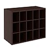 Closetmaid 15 cube stackable storage organizer for shoes bags crafts hobbies with wood shelves for closet entryway or mudroom espresso  urban country home decor