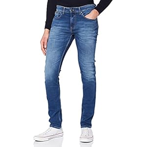 Tommy Jeans Jean Homme Austin Slim Tapered Stretch, Bleu (Wilson Mid Blue Stretch), 32W / 32L