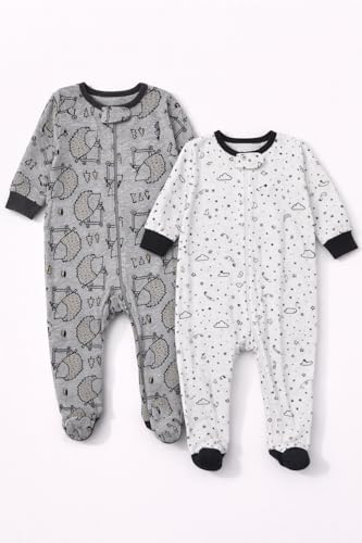 Image of TuddyBuddy 100% Cotton Multi Color Zipper Romper Sleepsuit /Romper /Jumpsuit for Baby Boy & Baby Girl