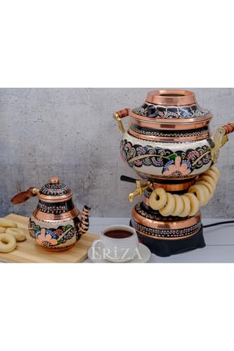 Samovar eléctrico cobre 5.2 litros diseño turco metálico miniatura 2