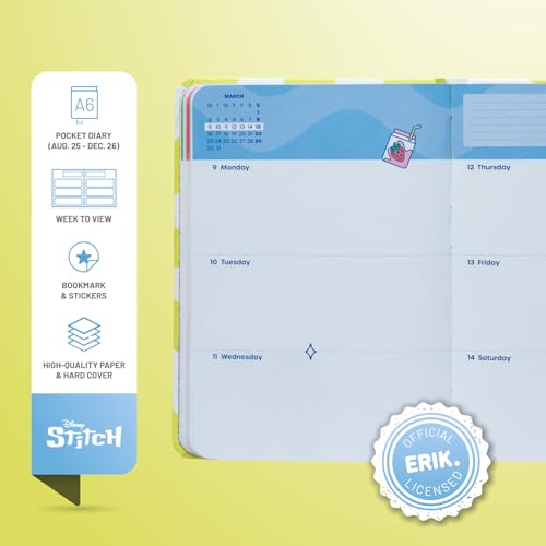 Grupo Erik Pocket Academic Diary 2025-2026 Week To View - Stitch Stationery Disney | A6 Diary 2026 17 Month, Weekly Academic Planner 2025-2026 Mid Year | Stitch Gifts, School Supplies - Image 3