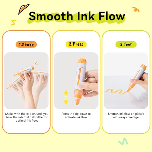 Image of Ohuhu Acrylic Markers Set 18 Colors Reversible Tip 7mm Chisel & 2mm Round Acrylic Markers High Opacity Paint Pens Waterproof Permanent for Rock Painting Easter Eggs Wood Glass Ceramic Canvas - Mauna