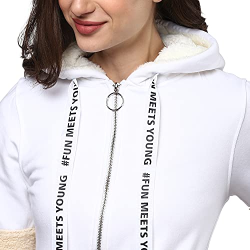 Image of Campus Sutra Cotton Women High Neck Sweatshirt