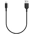 Anker PowerLine 1ft Apple MFi Certified Short Lightning to USB Cable Sturdy Charging Cord for iPhone 5/5s/5c 6/6s Plus, iPad mini/Air/Pro i