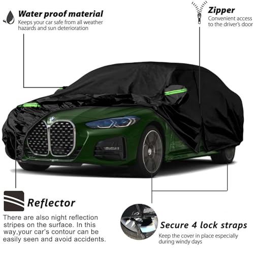 Image of Car Cover Compatible with BMW M4 /4 Series /i4 eDrive /428i 430i 440i 2014-2024, 6-Layers 210T Windproof All Weather Waterproof UV Sun Protection Snow Dust Storm Resistant with Straps Outdoor Covers