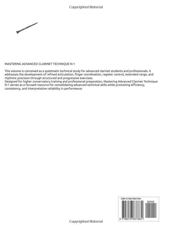 Clarinet technique N-1 méthode de clarinette avancée et doigtés