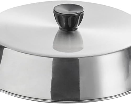 Vista 12 de Juego de 2 cubiertas de aluminio para parrilla de 7 pulgadas con perilla de plástico negro, cubierta redonda de queso de hamburguesa y cubierta