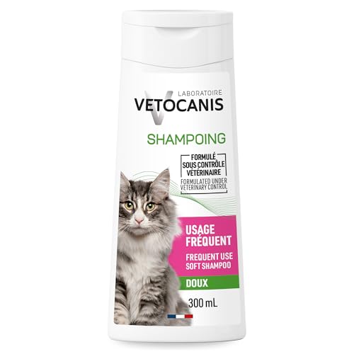 Vetocanis | Shampoing Chat Dermoprotecteur à Usage Fréquent 300 ml | Shampoing Nettoyant à Base de Glycèrine Végétale Parfum Fleur de Lotus | Respecte la...