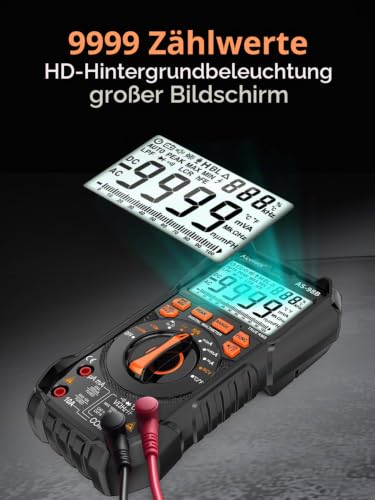 Aicevoos Multimeter 9999 Zähler Digital, DC AC Voltmeter und Messgeräte, Automatische Reichweite...
