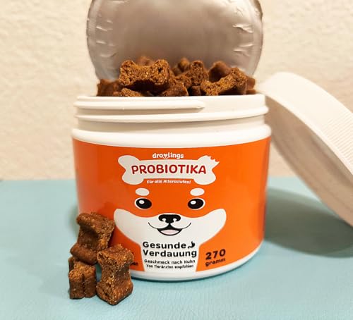 Probiotika Hund - (135 Verdauungssnacks + 9 Milliarden KBE) - Natürliches Supplement bei Durchfall für Verdauung & Darmflora