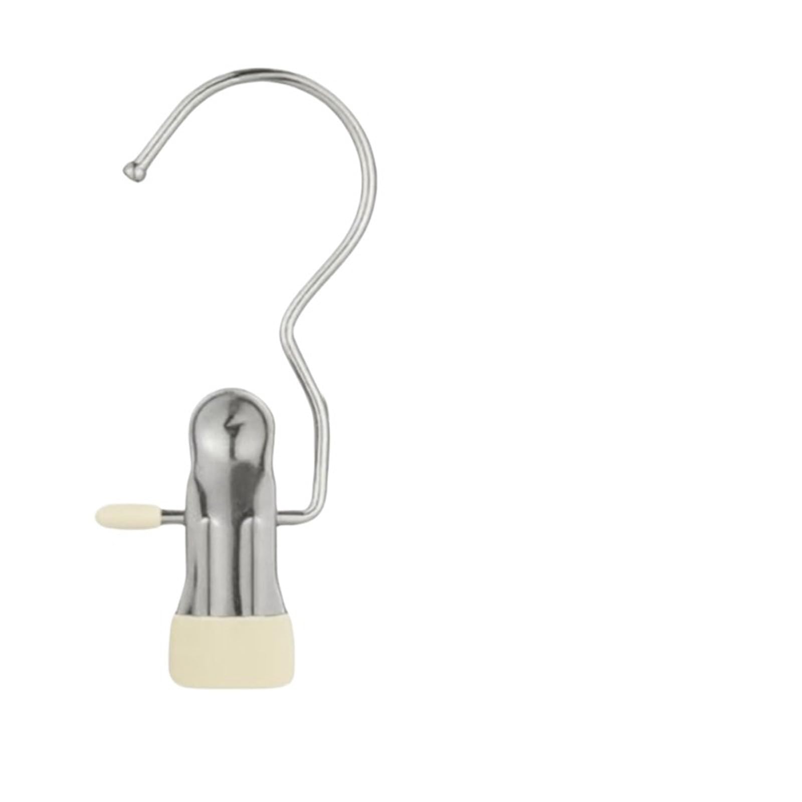 20pcs Boot Hanger Rotating Portable Space Saving Single Clips Stainless Steel Hanging Hold Clip For Closet Travel For Home(Beige)