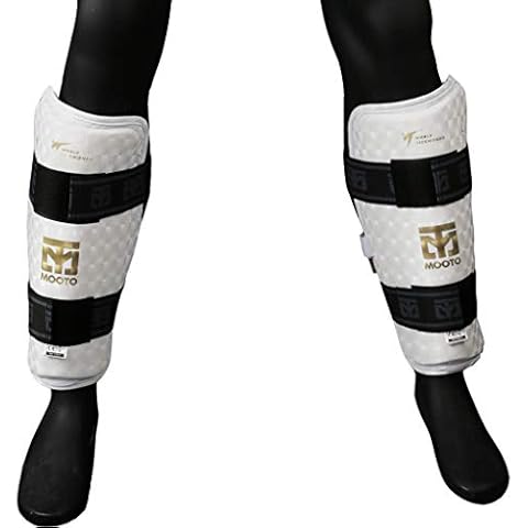 Mooto Korea Taekwondo Extera S2 Shin Protector Guard WT Logo MMA Martial Arts Kickboxing Karate Training Match Gym School Academy (Large(Length 26cm or 0.85 ft)) Cover