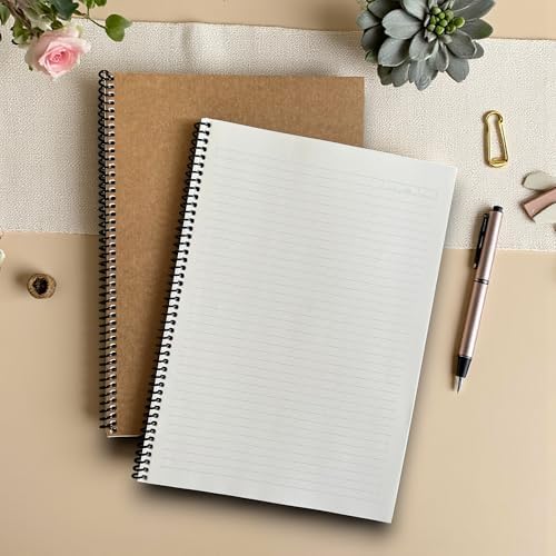 Fark Tanıtım Çizgili Spiralli Not Defteri, A4 Boyut (21x29,7 cm), 60 Yaprak, 90gr. Ivory Kağıt, Ofis İçin İdeal (Kahverengi Kapak) - Görsel 3