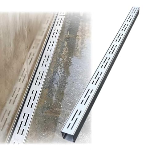 Caniveau de drainage YardSlim en acier inoxydable kit linéaire de 10x3 cm avec grille étroite