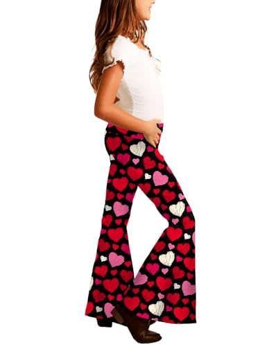 Image of Deerose Girls Halloween Hippie Bell Bottom Pants High Waist Flare Pants 5-14 Years