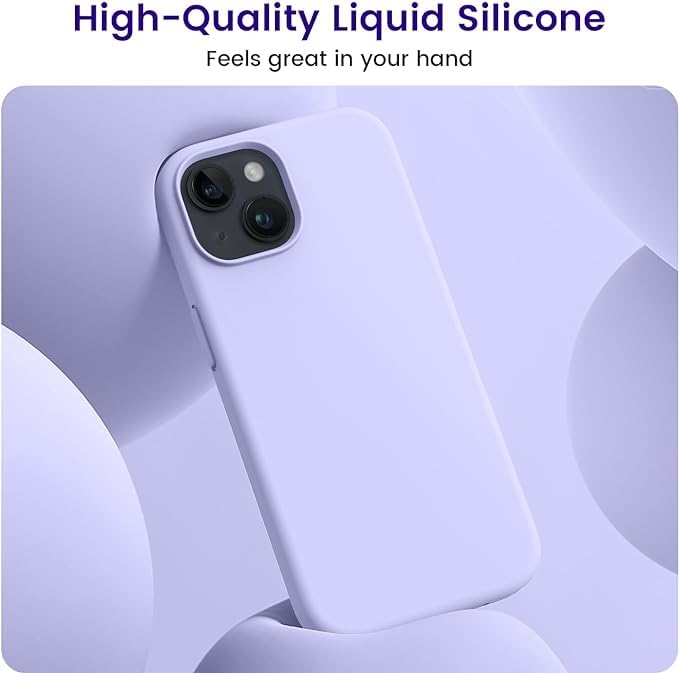 Image of MIDOS Back Cover Compatible with iPhone 15 Case Liquid Silicone Full Protection Shock Proof Back Cover for iPhone 15 (Purple)
