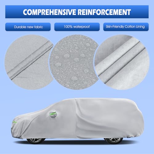 Image of Car Cover Custom Fit for Toyota Sienna 1997-2026, Migaven Waterproof Full Exterior Cover Sun Rain Protection with Door Zipper and Cotton Lining, Silver