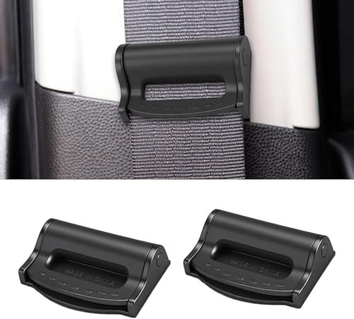 Seat Belt Adjuster, 2Pcs Universal Seat Belt Positioner Clip, Shoulder Belt Adjuster for Enhanced Neck & Shoulder Comfort, Ideal for Adults, Kids, Teens (Black)
