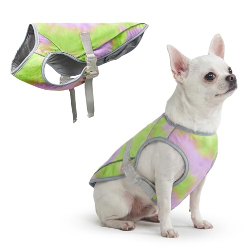 Image of Spark Paws Dog Cooling Vest - SPF 50 UV Sun Protection - Summer Heat Relief Gear for Dogs, Lightweight, Evaporative Cooling - Dog Anxiety Relief Vest During Hot Days - Neon Purple - Size M