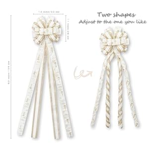 Christmas Tree Topper Bow,53x15 Inches Large Christmas Bow with Glitter Streamer and Patterned Ribbon,Decorative Bows for Xmas Tree Wreath Door Festival Home Decor(White Gold) Christmas Tree Topper Bow53x15 Inches Large Christmas Bow with Glitter Streamer and Patterned RibbonDecorative Bows for Xmas Tree Wreath Door Festival Home DecorWhite Gold