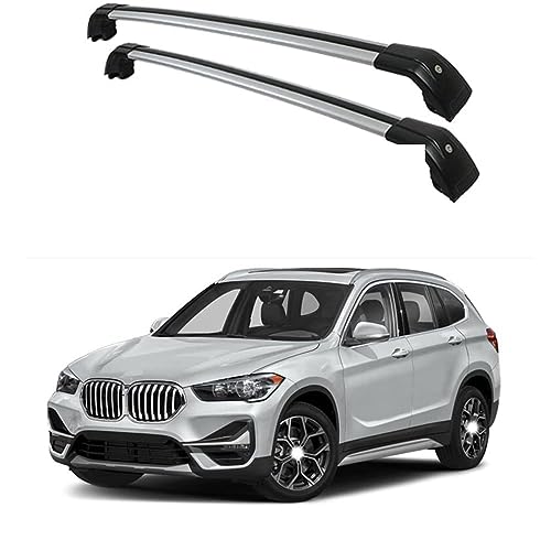 Car Roof Rack Rail Cross Bars for BMW X1 F48 2016-2020, Car Luggage Rack Aluminum,silver black