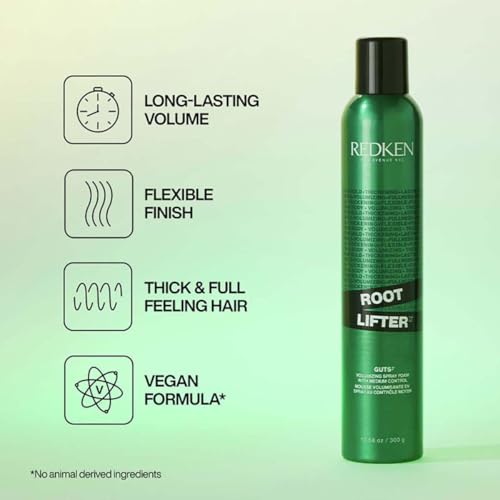 Image of Redken Root Lifter Volumizing Spray Foam, 300 ml | Volumizing spray foam with medium control. Lifts roots to provide long-lasting volume and instant anti-frizz protection.