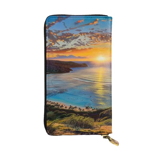 Portefeuille femme en cuir motif Hawaï Hanauma Bay idéal pour s'évader au quotidien