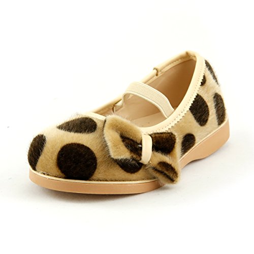 The Doll Maker Furskin Polka Dot Mary Jane Girl's Flat Shoes