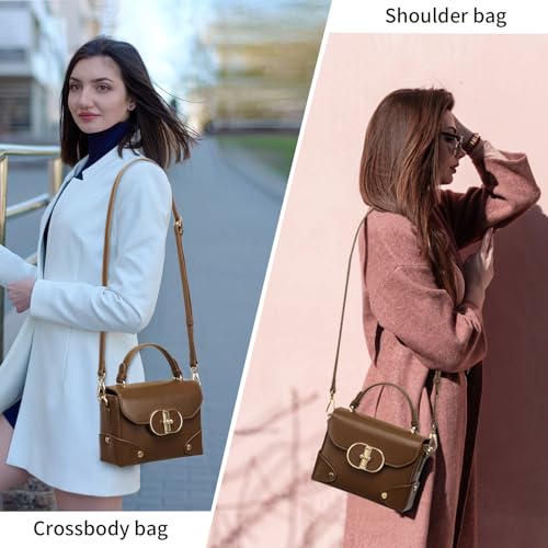 Image of Recycled Leather Phone Bag Top Handle Crossbody Square Purse