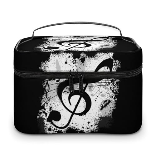 メイクボックス コスメ収納 大容量 インクのしみ 音部記号 化粧ポーチ 化粧品入れ メイク収納ケース 軽量 持ち運び アクセサリー 小物入れ おしゃれ 旅行 出張用 プレゼント