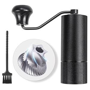 TRINIDa Manual Coffee Grinder, Premium 420 SUS CNC 38mm Stainless Steel Burr Coffee Bean Grinder, Adjustable Small Burr Coffee Bean Grinders for Camping and Travelling