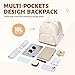 MDODO Small Backpack for Women Lightweight Stylish Mini Backpack Daypack Purses Cute Bookbag for Casual College Travel Daily,fit 10.9Inch iPad,Beige